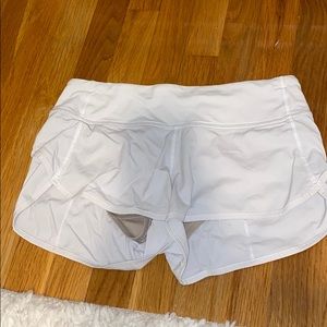 white lululemon shorts